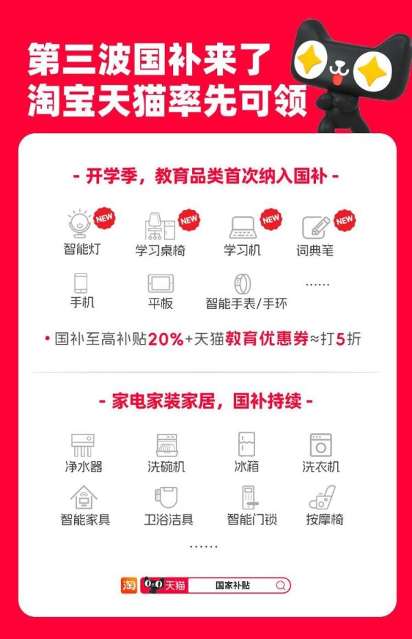 同花易配 第三批国补来了，智能灯、学习桌椅、学习机等首次纳入补贴